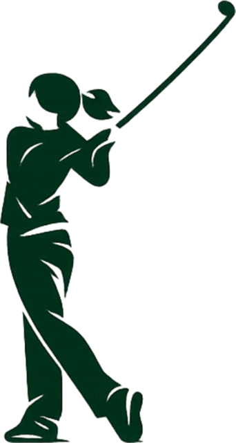 Girl golfer silhouette